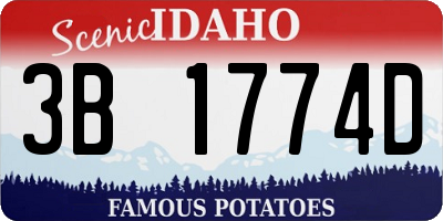 ID license plate 3B1774D