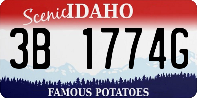 ID license plate 3B1774G