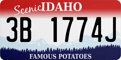 ID license plate 3B1774J