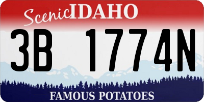 ID license plate 3B1774N