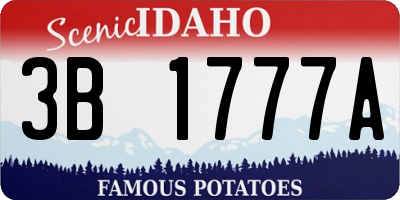 ID license plate 3B1777A