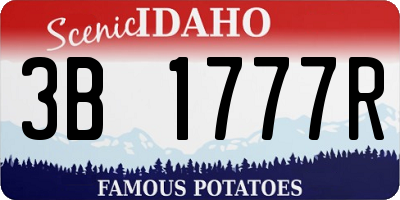 ID license plate 3B1777R