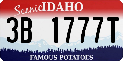 ID license plate 3B1777T