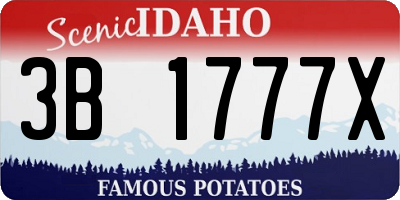 ID license plate 3B1777X