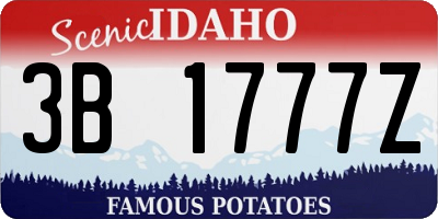 ID license plate 3B1777Z
