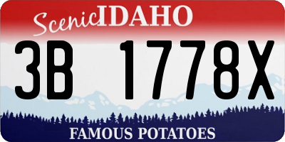 ID license plate 3B1778X