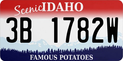 ID license plate 3B1782W