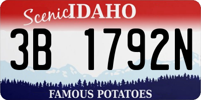 ID license plate 3B1792N