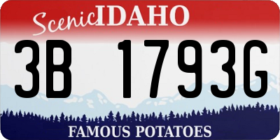 ID license plate 3B1793G
