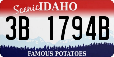 ID license plate 3B1794B
