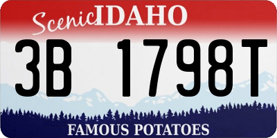 ID license plate 3B1798T