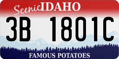 ID license plate 3B1801C