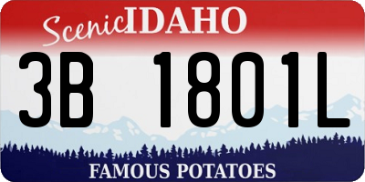ID license plate 3B1801L