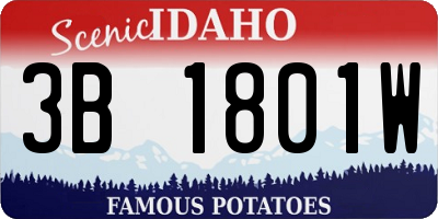 ID license plate 3B1801W