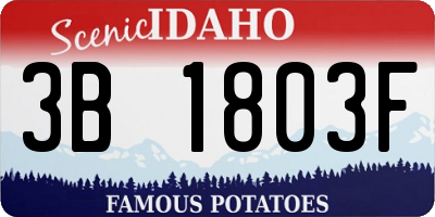 ID license plate 3B1803F