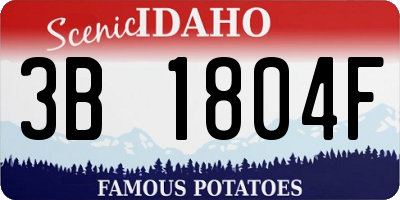 ID license plate 3B1804F