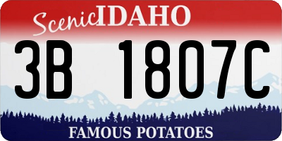 ID license plate 3B1807C