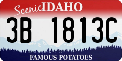 ID license plate 3B1813C