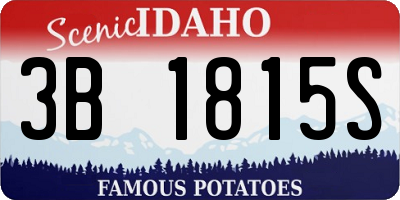 ID license plate 3B1815S