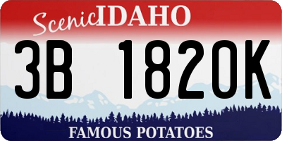 ID license plate 3B1820K