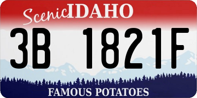 ID license plate 3B1821F