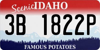 ID license plate 3B1822P