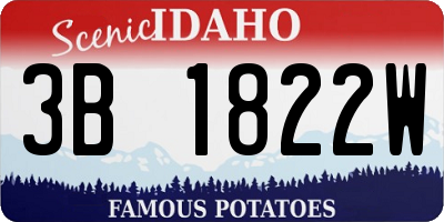ID license plate 3B1822W