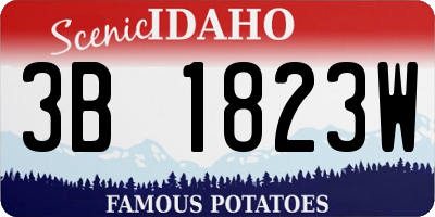 ID license plate 3B1823W