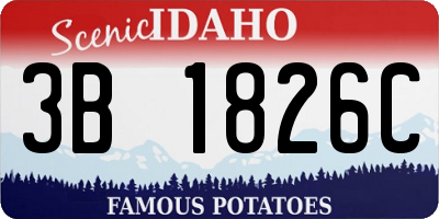 ID license plate 3B1826C