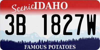 ID license plate 3B1827W