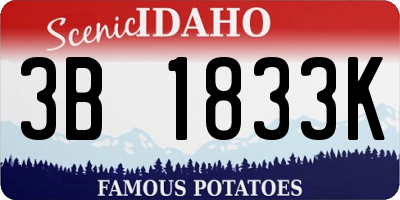 ID license plate 3B1833K