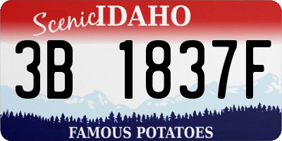 ID license plate 3B1837F