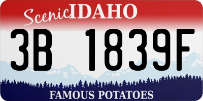 ID license plate 3B1839F