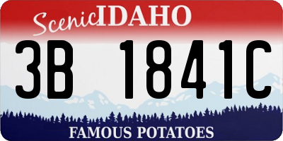 ID license plate 3B1841C