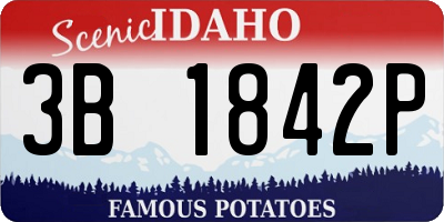 ID license plate 3B1842P