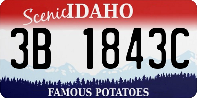 ID license plate 3B1843C