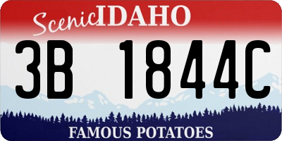 ID license plate 3B1844C