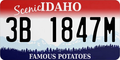 ID license plate 3B1847M