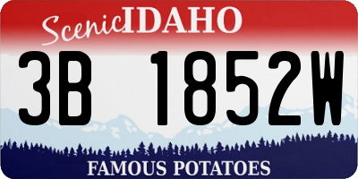 ID license plate 3B1852W