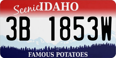 ID license plate 3B1853W