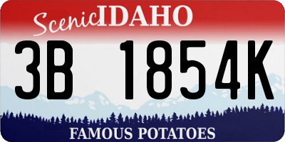 ID license plate 3B1854K