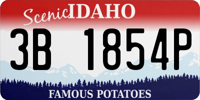 ID license plate 3B1854P