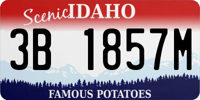 ID license plate 3B1857M