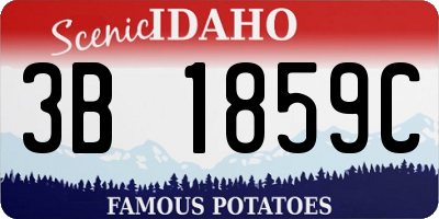 ID license plate 3B1859C