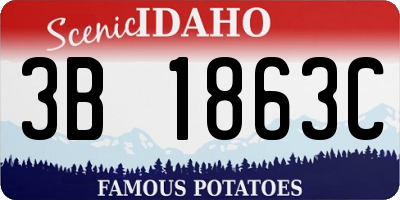 ID license plate 3B1863C
