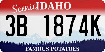 ID license plate 3B1874K