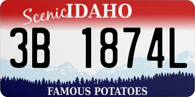 ID license plate 3B1874L
