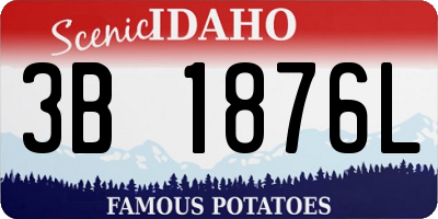 ID license plate 3B1876L