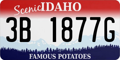 ID license plate 3B1877G