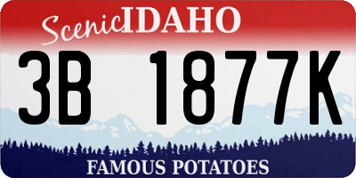 ID license plate 3B1877K